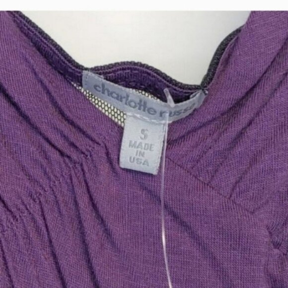 CHARLOTTE RUSSE Pin Me Up Purple Black Sexy Bodycon Dress Size Small - Picture 4 of 5